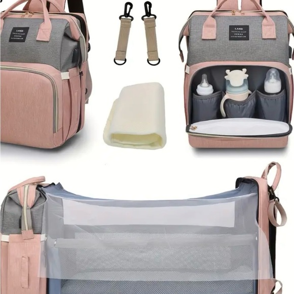 Never Used Green/Teal Diaper Backpack | Large Capacity Multi-Pocket Baby Bag - Picture 4 of 7